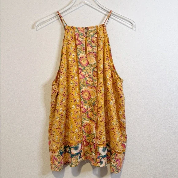 Anthropologie Akemi + Kin Yellow Floral Embroidered Top - Picture 3 of 11